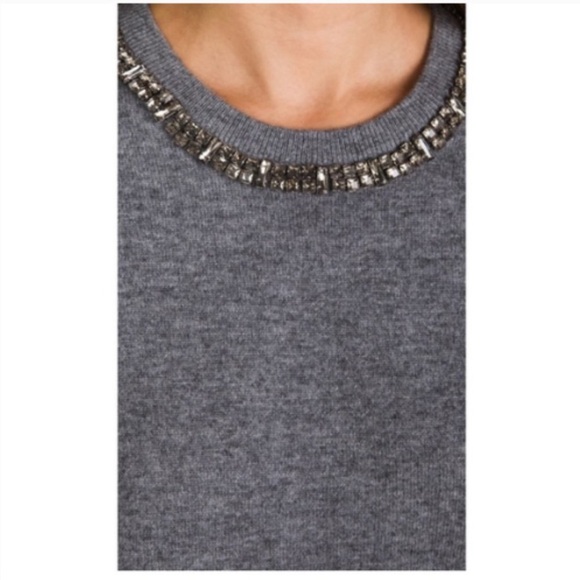 Equipment Femme Sweater Women’s M Gray Pullover Embellished Neck - Picture 4 of 13